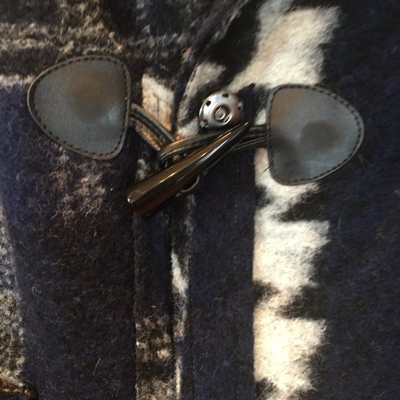 Wool sweater cardigan with hounds tooth and plaid - Picture 3 of 7